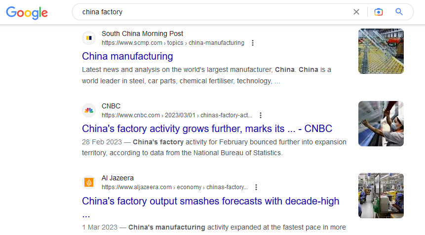 google搜索頁面中圖標(biāo)展示